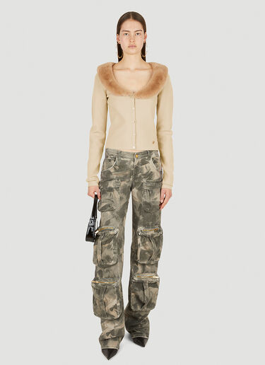 Blumarine 人造皮草饰边开衫 米色 blm0252006