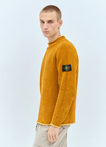 Stone Island Logo Patch Sweater Orange sto0158035