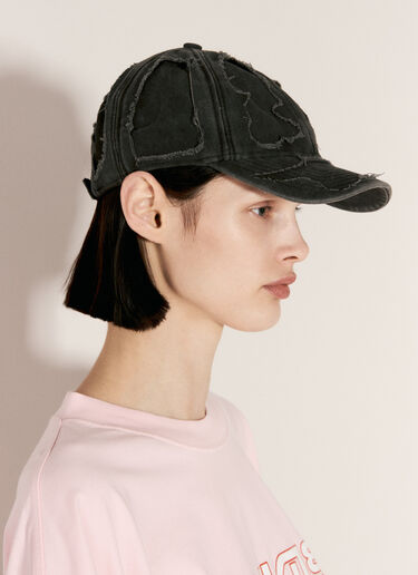 Vetements Destroyed Baseball Cap Black vet0356003