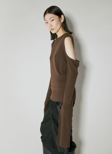 Rick Owens ケープスリーブニットセーター ブラウン ric0253025