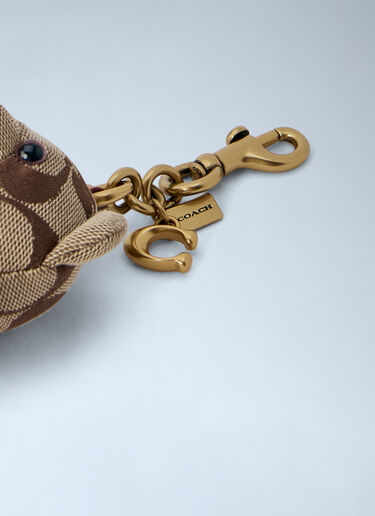 LN-CC® - Coach: Bear Bag Charm In Signature Jacquard - Beige Coach Bear Bag Charm In Signature Jacquard Beige coa0266001