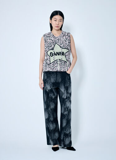GANNI 图案羊毛背心 粉色 gan0259046