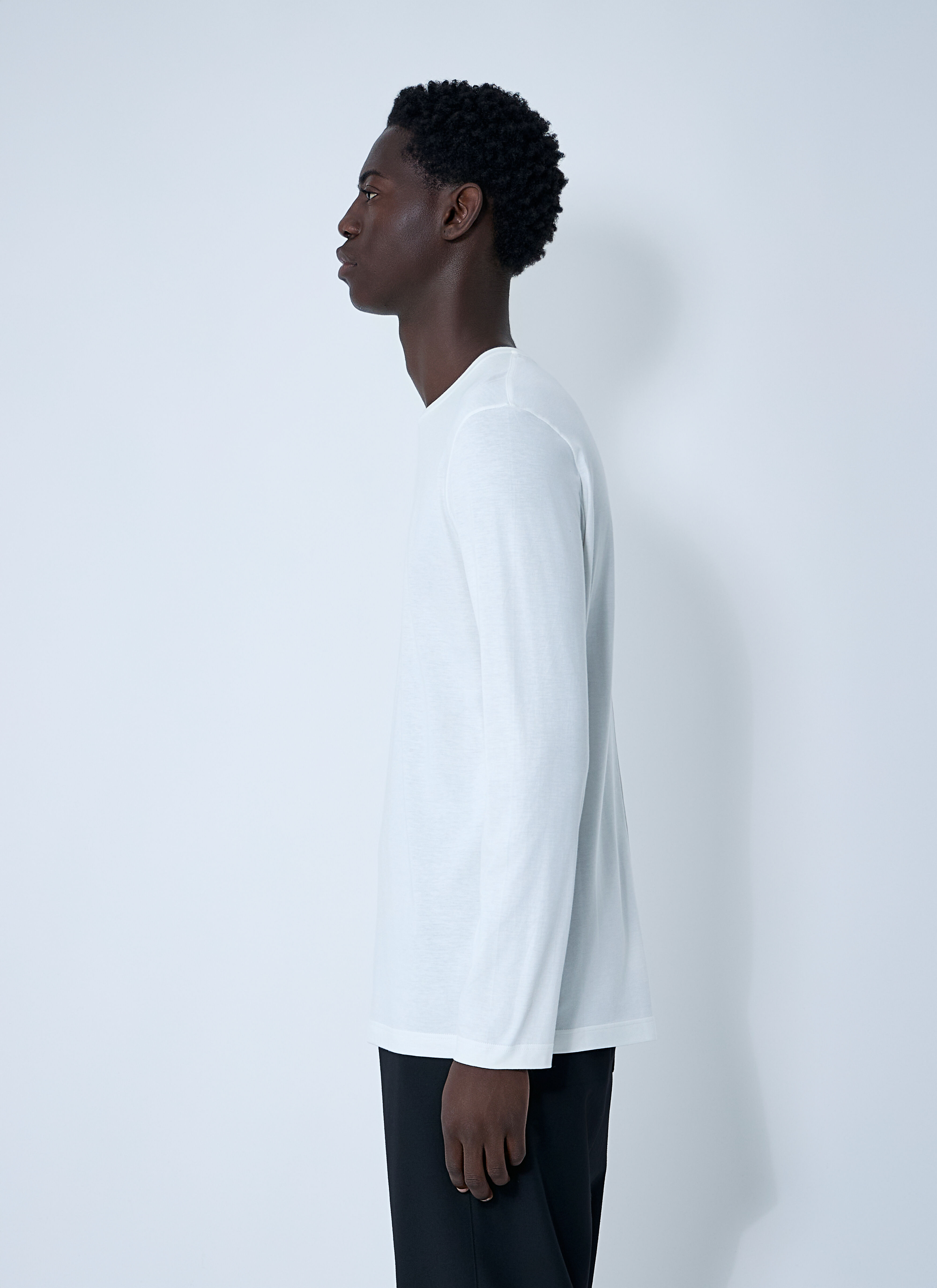 The Row Men's' Leon Long Sleeve T-Shirt in White | LN-CC®