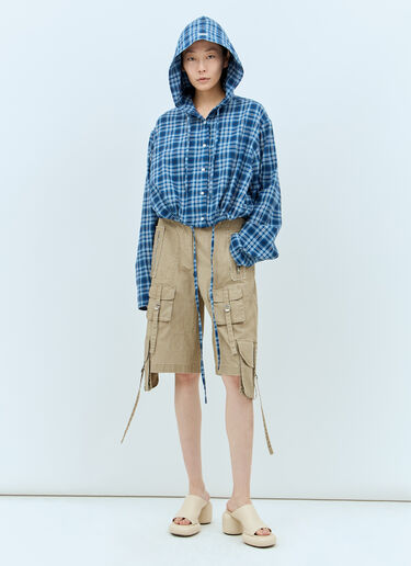 Acne Studios Check Hooded Skirt Blue acn0257015
