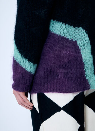 NÒMARYTHM TEXTILE Hand Knit Mohair-Blend Sweater Purple nma0158007