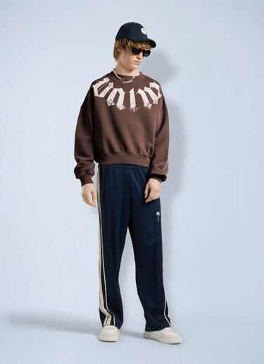 Palm Angels Big Neck Logo Loose Sweatshirt Brown pma0166277