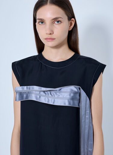 LN-CC® - Marni: Sleeveless Midi Dress with Satin Detail - Black Marni Sleeveless Midi Dress with Satin Detail Black mni0265001