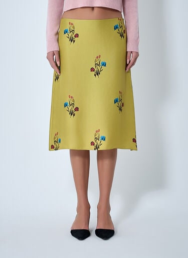 Printed Silk Skirt Marni Printed Silk Skirt Yellow mni0262003