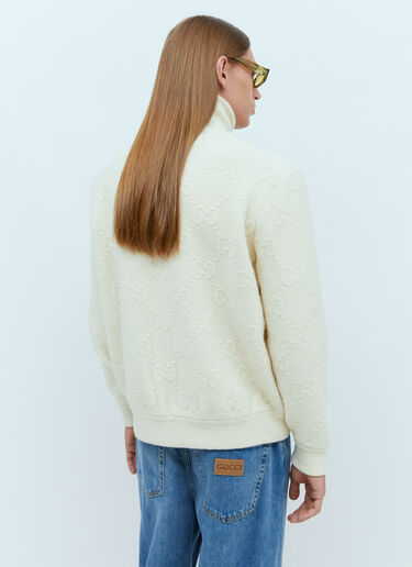 GG Felted Wool Knit Jacket Gucci GG Felted Wool Knit Jacket Cream guc0155029