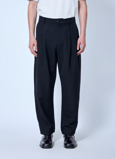 Studio Nicholson Tuck Cotton Tapered Leg Trousers Black stn0165002