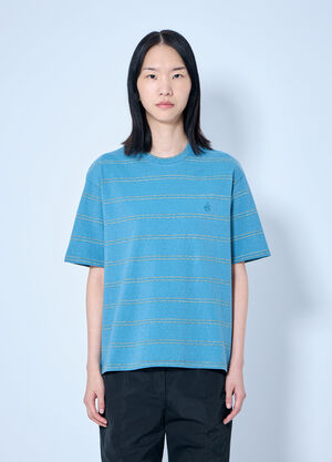 Jil Sander Striped Crewneck T-Shirt Blue jil0265004