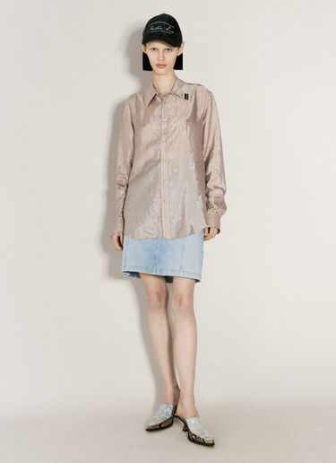 Martine Rose Striped Satin Shirt Pink mtr0255002