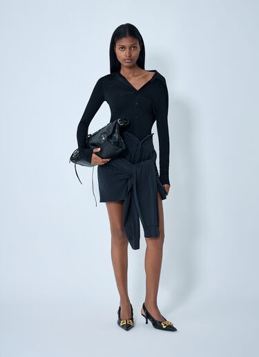 Balenciaga Knotted Mini Skirt Black bal0262007