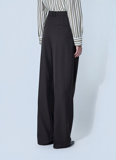 Saint Laurent Wool Chiné Pants Brown sla0260074