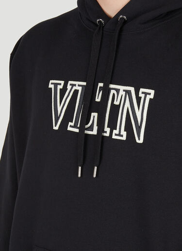 Valentino Embroidered Logo Hooded Sweatshirt Black val0149018