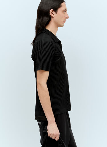 Homme Plissé Issey Miyake Pleated Polo Shirt Black hmp0156004