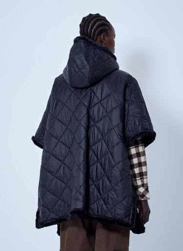 LN-CC® - Moncler: Reversible Hooded Cape - Black Moncler Reversible Hooded Cape Black mon0266027