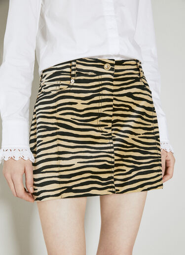 Rabanne Tiger Print Mini Skirt Brown pac0253008