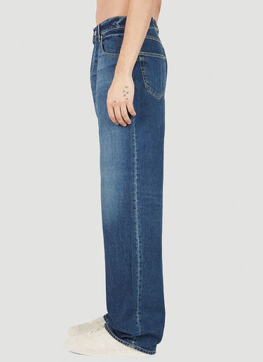 Kenzo Suisen Relaxed Wide Leg Jeans Blue knz0152031