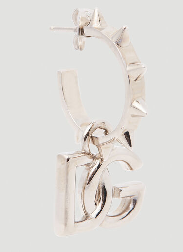 Dolce & Gabbana Spike 徽标铭牌耳环 银色 dol0150020