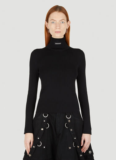 Balenciaga Logo Motif Turtleneck Sweater Black bal0247034
