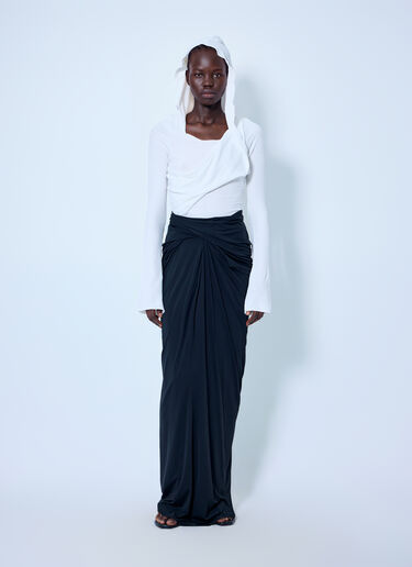 LN-CC® - Entire Studios: Interlock Ruched Draped Maxi Skirt - Black Entire Studios Interlock Ruched Draped Maxi Skirt Black ent0266029