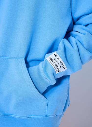 Gallery Dept. 90s Logo Print Hooded Sweatshirt Light Blue gdp0160004
