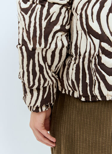 ERL Zebra Quilted Puffer Jacket Brown erl0158006