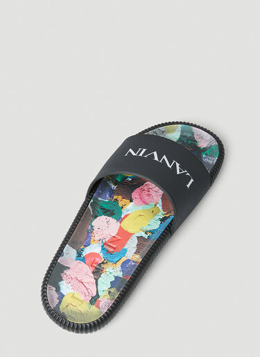 Lanvin x Gallery Dept. Arpege Logo Slides Black lag0148014