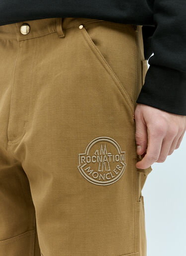 Moncler x Roc Nation designed by Jay-Z 무릎 패널 캔버스 팬츠 브라운 mrn0156006