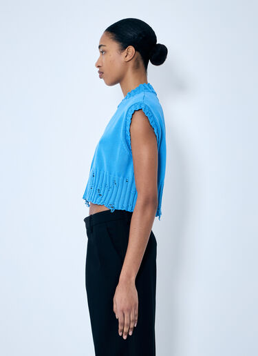 Marni Distressed Knit Vest Blue mni0259004