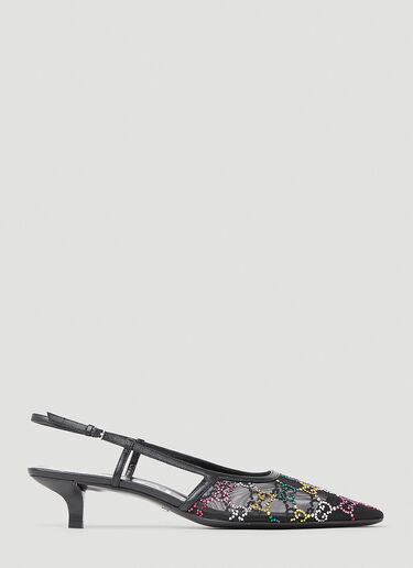 Gucci GG Embellished Kitten Heels Black guc0253107
