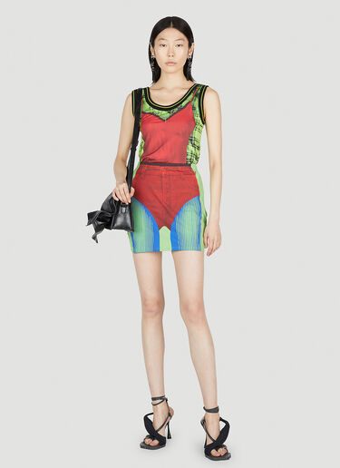Y/Project x Jean Paul Gaultier Trompe L'Oeil Janty Skirt Green jpg0252016