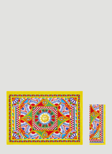 'Carretto Siciliano' linen placemat and napkin set Dolce & Gabbana Casa 'Carretto Siciliano' linen placemat and napkin set Multicoloured wps0690051