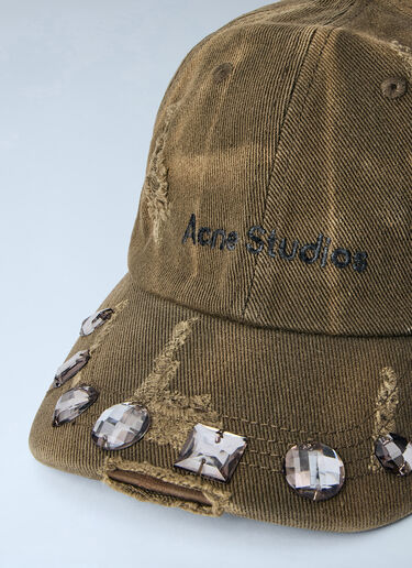 Acne Studios Logo Baseball Cap Brown acn0164007