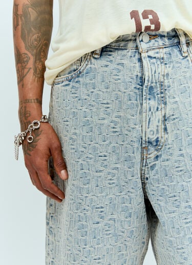Acne Studios Monogram Denim Bermuda Shorts Blue acn0156013