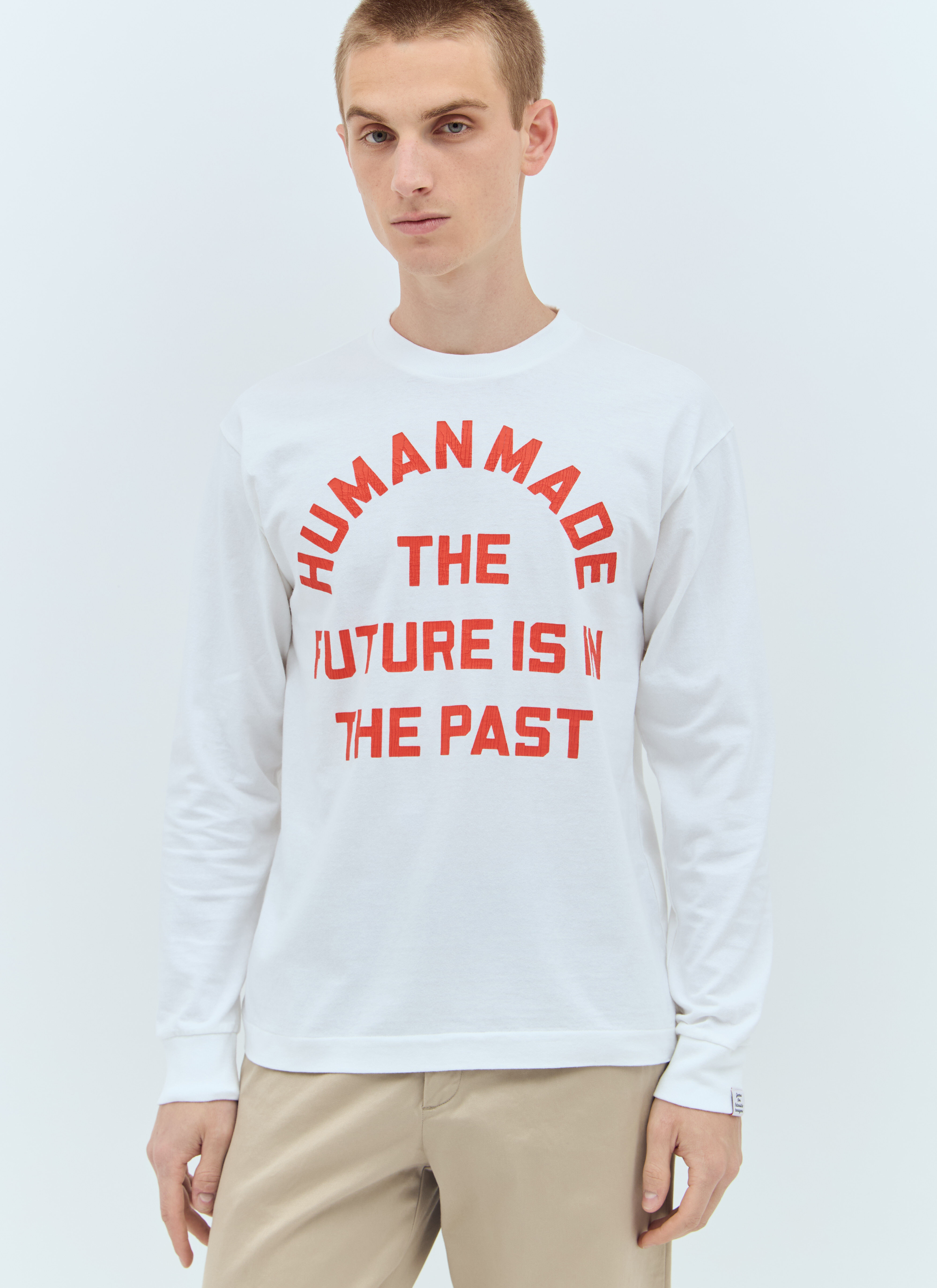 Jil Sander Graphic Print Long-Sleeve T-Shirt White jil0155008