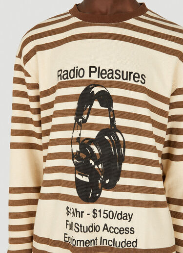 Pleasures Chiller Striped Thermal T-Shirt Brown pls0146004