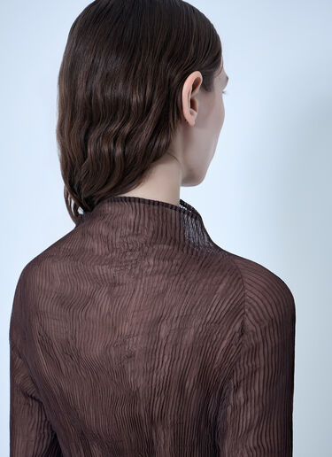 Issey Miyake Chiffon Twist Top Brown ism0264004