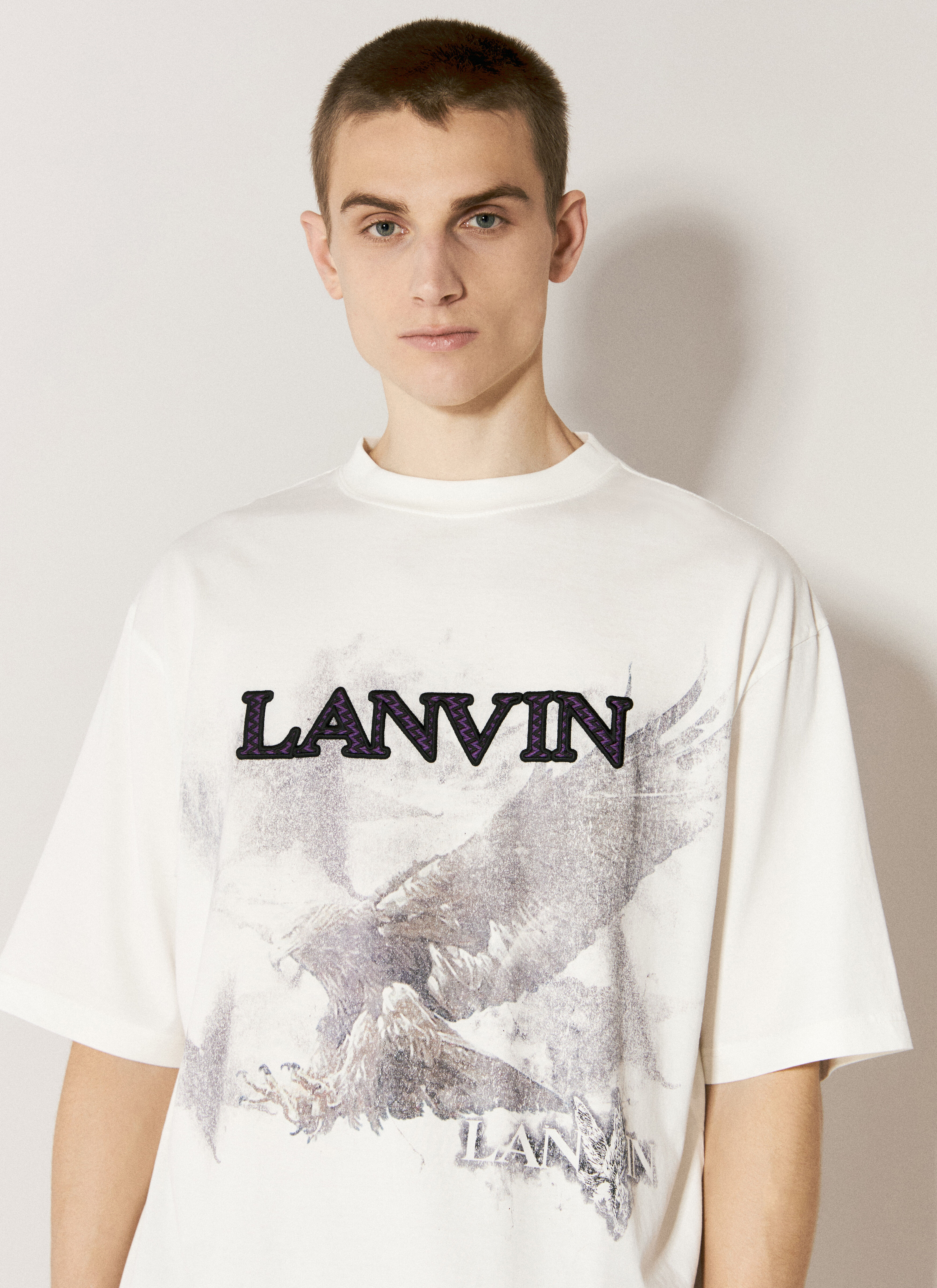 Lanvin 徽标印花 T 恤  白色 lnv0156001