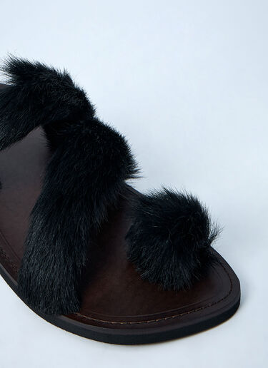 Dries Van Noten Wooled Leather Sandals Black dvn0160031