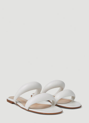 Gianvito Rossi Padded Strap Flat Sandals White gia0251012