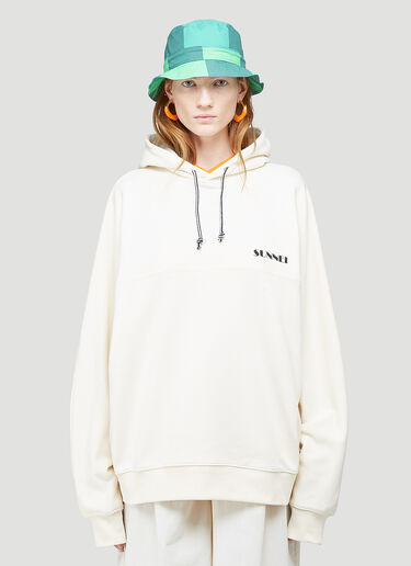 Sunnei Logo Hooded Sweatshirt White sun0244005