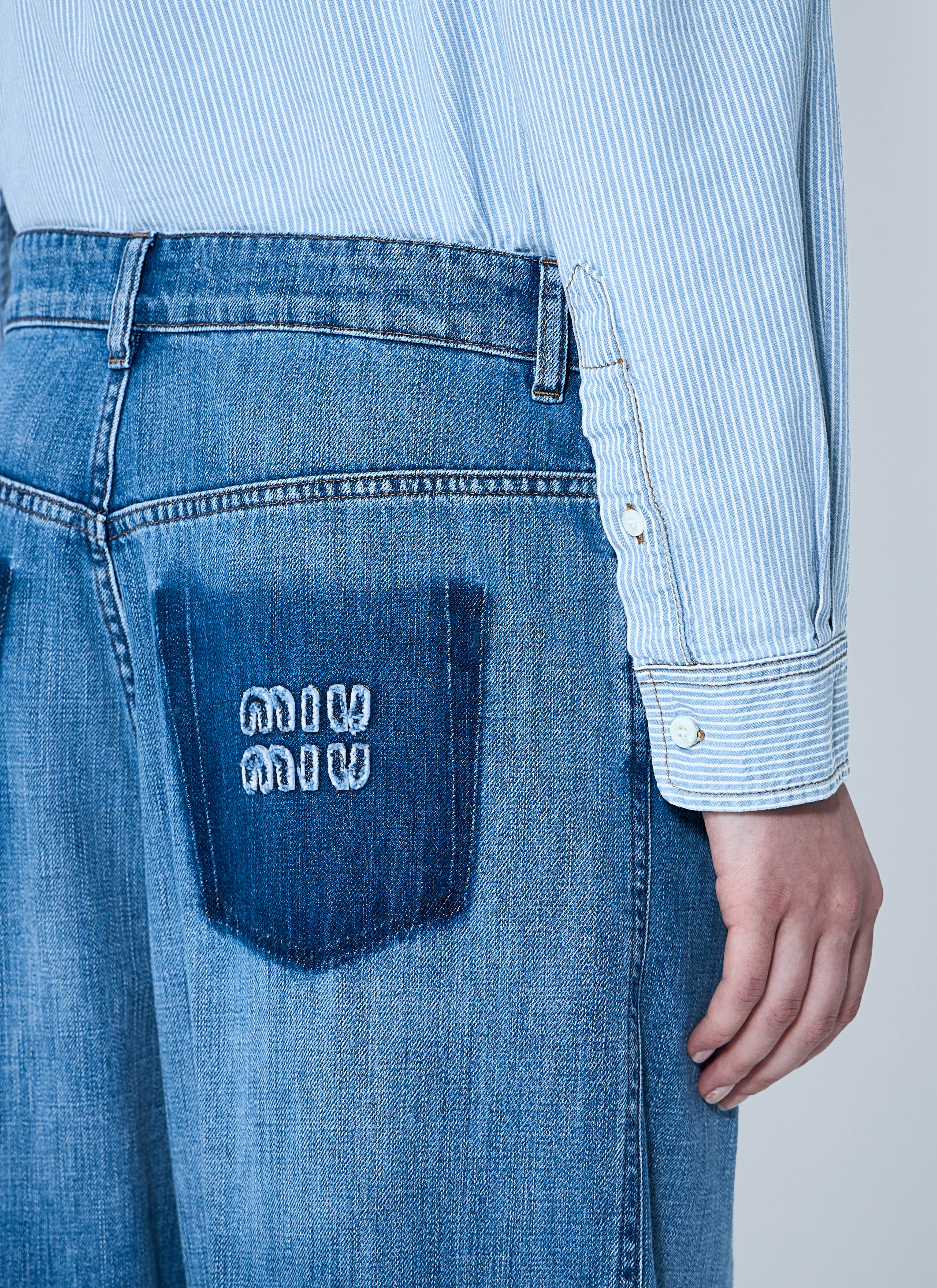 Miu Miu Women's' Logo Motif Jeans in Denim | LN-CC®