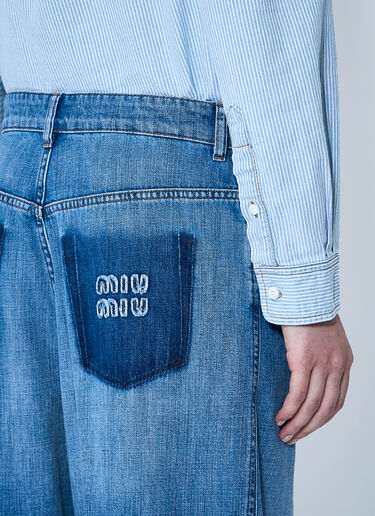 Miu Miu Logo Motif Jeans Denim miu0261013