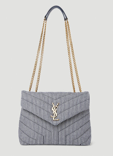 Saint Laurent Loulou Striped Shoulder Bag Blue sla0251117