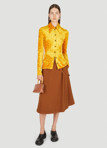 Jil Sander 花卉烧花衬衫 橙 jil0249046