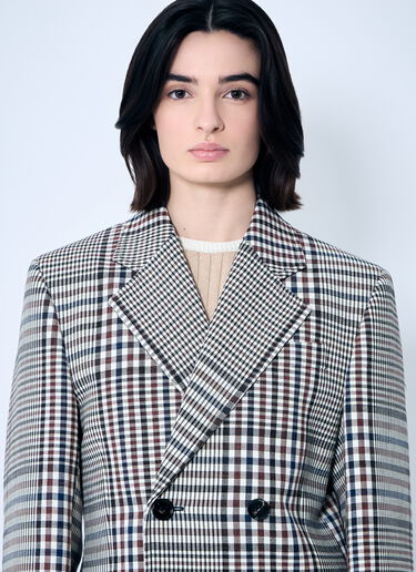 Bottega Veneta Structured Check-Cotton Blazer Brown bov0259009
