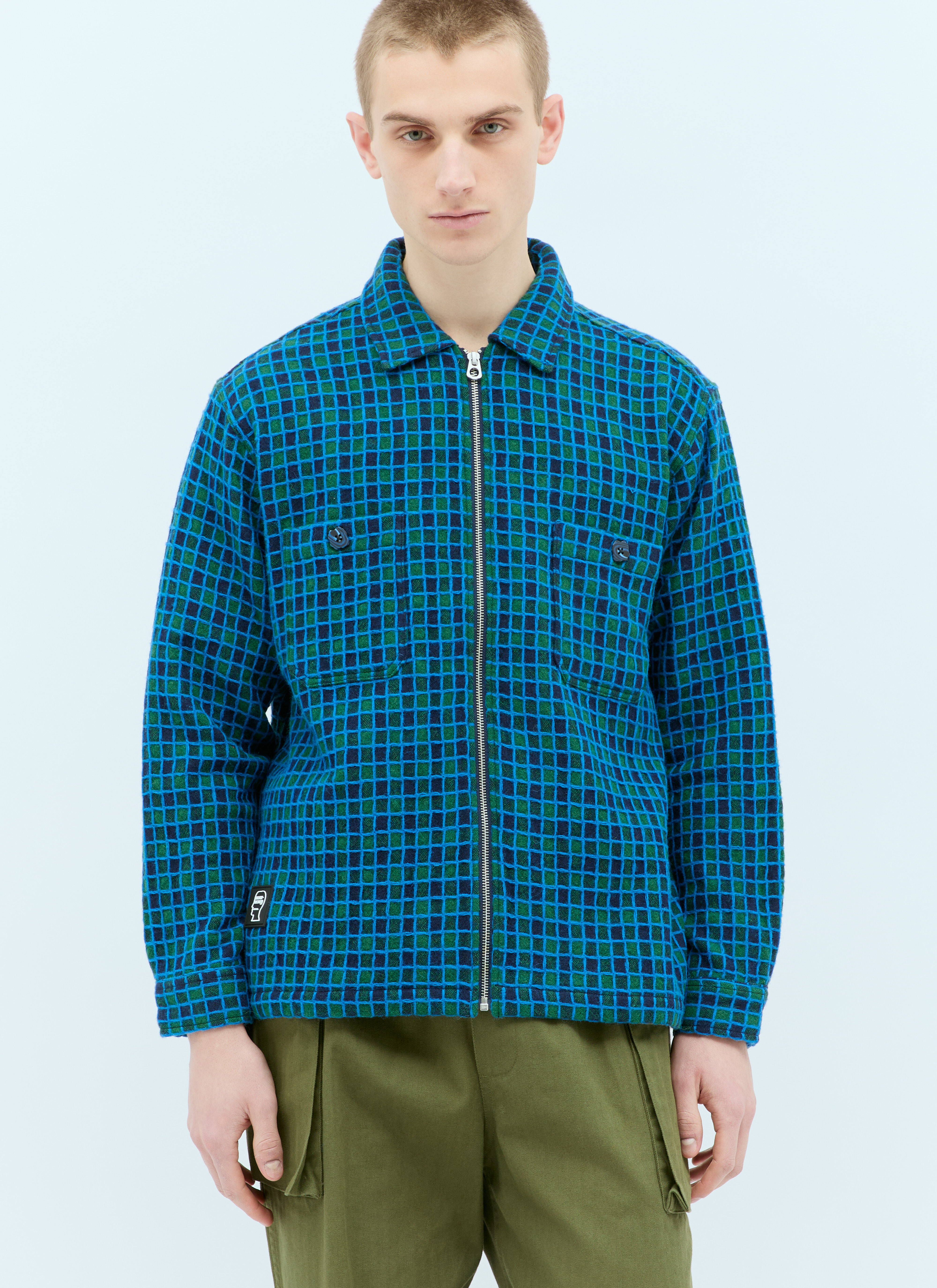 Stüssy Check Mate Flannel Zip-Up Shirt Beige sts0154013