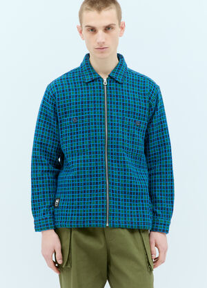 Stüssy Check Mate Flannel Zip-Up Shirt Beige sts0154013